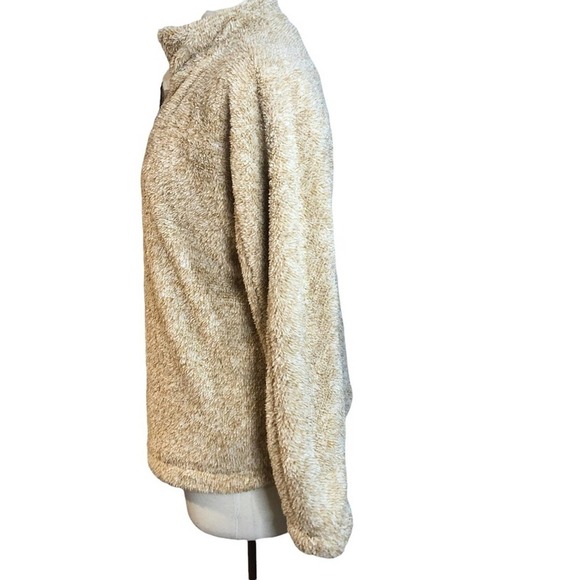 UMGEE NWT Tan Heathered Fuzzy Teddy Half Zip Pullover Size Medium - Picture 2 of 10